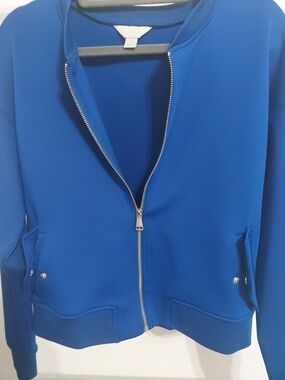 belle sky Cobalt Blue Top with Silver Zipper